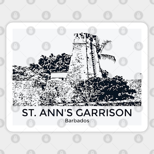 St. Ann's Garrison - Barbados Magnet by Lakeric